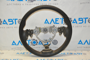 Naked steering wheel Toyota Highlander 14-19 leather black, red stitching, without rear pad, scratches