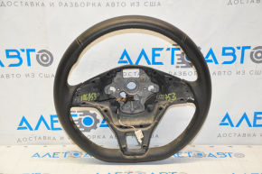 Naked steering wheel VW Jetta 19-19 leather black with heating, without buttons and overlay, dents on the leather