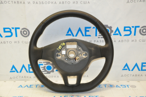 Naked steering wheel VW Jetta 19-19 leather black with heating, without buttons and overlay, dents on the leather