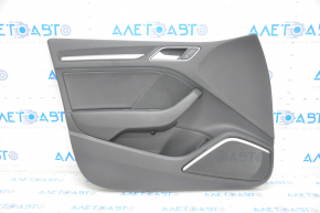 Door trim card front left Audi A3 8V 15-20 4d, 5d, black, leather, Bang and Olufsen, aluminum insert, scratches on insert