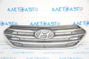 Radiator grill assembly Hyundai Santa FE Sport 17-18 rest, without camera, chrome, sand