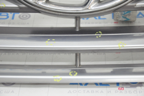 Radiator grill assembly Hyundai Santa FE Sport 17-18 rest, without camera, chrome, sand