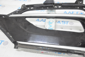 Left bumper grille Hyundai Santa FE Sport 17-18 rest usa, under fog lights, black gloss + chrome, sand