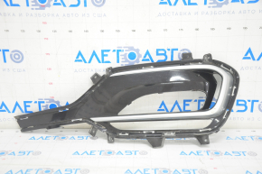 Right bumper grille Hyundai Santa FE Sport 17-18 rest usa, under fog lights, black gloss + chrome, sand, scratches