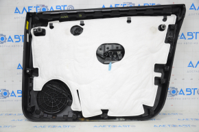 Door trim card front left Tesla Model Y 20 - black leather, without backlight, with suede insert, with window lift control, with door opening button, scratch