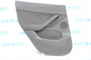 Door trim card rear left Tesla Model Y 20- leather black type 1, with speaker, with suede insert, with window lift control, with door opening button, scratches, without backlight