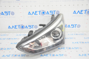 Headlight front left Hyundai Santa FE Sport 17-18 rest usa halogen, spiderweb on glass, sand