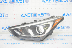 Headlight front left Hyundai Santa FE Sport 17-18 rest usa halogen, spiderweb on glass, sand