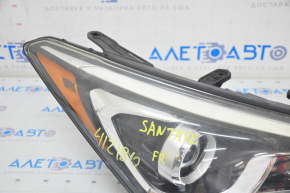 Headlight front right Hyundai Santa FE Sport 17-18 rest usa halogen, spiderweb on glass, sand