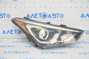 Headlight front right Hyundai Santa FE Sport 17-18 rest usa halogen, spiderweb on glass, sand