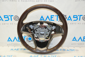 Bare steering wheel Cadillac ATS 13 - brown leather, no buttons, scratches
