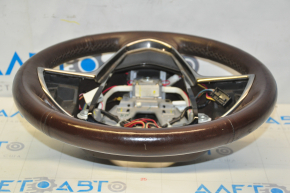 Bare steering wheel Cadillac ATS 13 - brown leather, no buttons, scratches