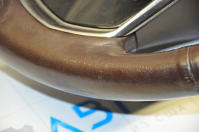 Bare steering wheel Cadillac ATS 13 - brown leather, no buttons, scratches