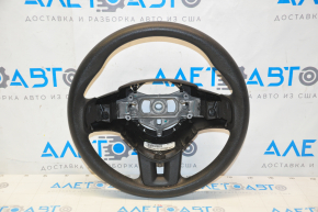 Bare steering wheel Dodge Dart 13-16 black, rubber, without buttons, with pads, without plug, scuffs