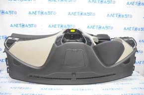 Torpedo front panel with AIRBAG Hyundai Santa FE Sport 13-18 dark brown + beige, dark wood inserts