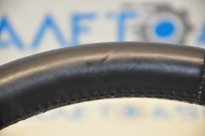 Naked steering wheel Jeep Compass 11-16 leather black, with pads, dents on leather, bumps, broken fragment