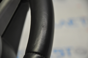 Naked steering wheel Jeep Compass 11-16 leather black, with pads, dents on leather, bumps, broken fragment