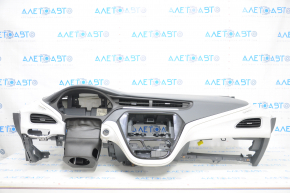 Torpedo front panel with AIRBAG Chevrolet Bolt 17-21 dark gray with white inserts