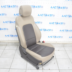 Passenger seat Hyundai Santa FE Sport 17-18 rest, with airbag, mechanic, leather beige + brown, heated