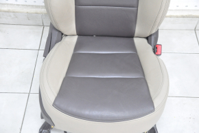 Passenger seat Hyundai Santa FE Sport 17-18 rest, with airbag, mechanic, leather beige + brown, heated