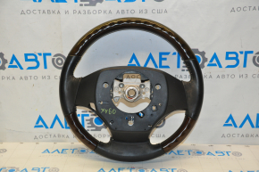 Bare steering wheel Lexus ES300h ES350 13-15 prerest, black leather, dark wood, without plug, scratches