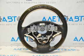 Naked steering wheel Lexus ES300h ES350 13-15 prerest, black leather, dark wood, heated, scratches, bumps