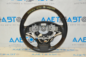 Naked steering wheel Lexus ES300h ES350 13-15 prerest, black leather, dark wood, heated, scratches