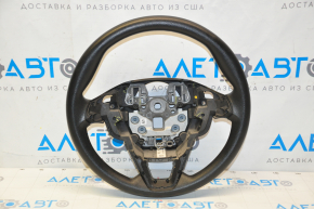 Naked steering wheel Ford Edge 15-18 rubber black, bumper, torn fasteners