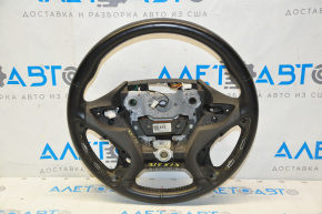 Naked steering wheel Hyundai Sonata 11-15 leather black, without buttons and pads, scratches