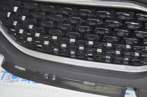 Radiator grill grill Kia Niro 17-19 HEV, PHEV without radar, chrome + black gloss, sand