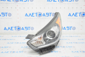 Headlight front left complete Kia Niro 17-19 HEV, PHEV with bracket, halogen, LED DRL, sand, for polishing