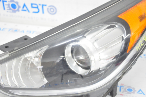 Headlight front left complete Kia Niro 17-19 HEV, PHEV with bracket, halogen, LED DRL, sand, for polishing