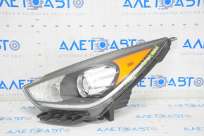 Headlight front left complete Kia Niro 17-19 HEV, PHEV with bracket, halogen, LED DRL, sand, for polishing