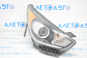 Front right headlight complete Kia Niro 17-19 HEV, PHEV with bracket, halogen, LED DRL, sand, for polishing