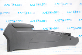 Console central armrest VW Atlas 18- leather, black, scratches, crack