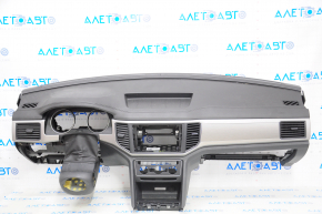 Torpedo front panel with AIRBAG VW Atlas 18-19 black, aluminum insert