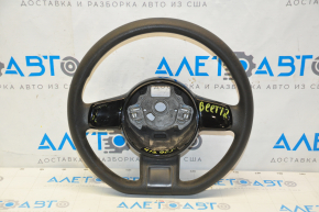 Naked steering wheel VW Beetle 12-19 rubber black with black pad without buttons, scratches on pads