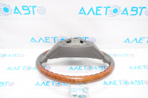 Naked steering wheel Lexus GS300 GS350 06-07 gray leather under mahogany, worn leather