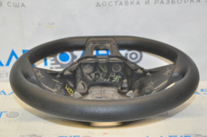 Bare steering wheel VW Jetta 19 - black rubber, dented, torn fasteners