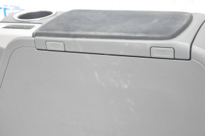 Central console armrest and cup holders Toyota Prius V 12-14 dark gray assembled, scratches, chemically treated