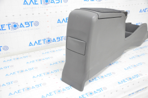 Central console armrest and cup holders Toyota Prius V 12-14 dark gray assembled, scratches, chemically treated