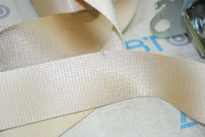 Seat belt 2nd row rear central Toyota Highlander 14-19 beige, tear, for dry cleaning