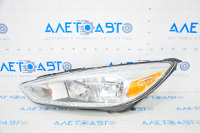 Headlight front left bare Ford Focus mk3 15-18 rest, halogen, spider web, crack, broken fastener