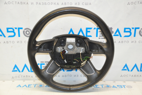 Bare steering wheel Audi Q7 4L 10-15 heated, leather black, dents, scratches
