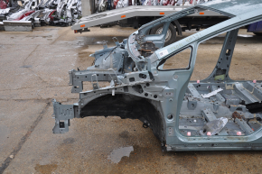 Front left quarter Toyota Prius V 12-17 on the body, green