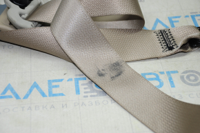 Seat belt 2 row left Nissan Rogue 14-20 beige, dry cleanable