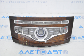 Display and climate control control Infiniti JX35 QX60 13-15 prerest, wood trim red, cracked wood, broken fastener
