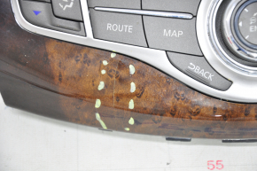 Display and climate control control Infiniti JX35 QX60 13-15 prerest, wood trim red, cracked wood, broken fastener