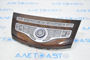 Display and climate control control Infiniti JX35 QX60 13-15 prerest, wood trim red, broken fastener