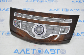 Display and climate control control Infiniti JX35 QX60 13-15 prerest, wood trim red, cracked wood, broken fastener